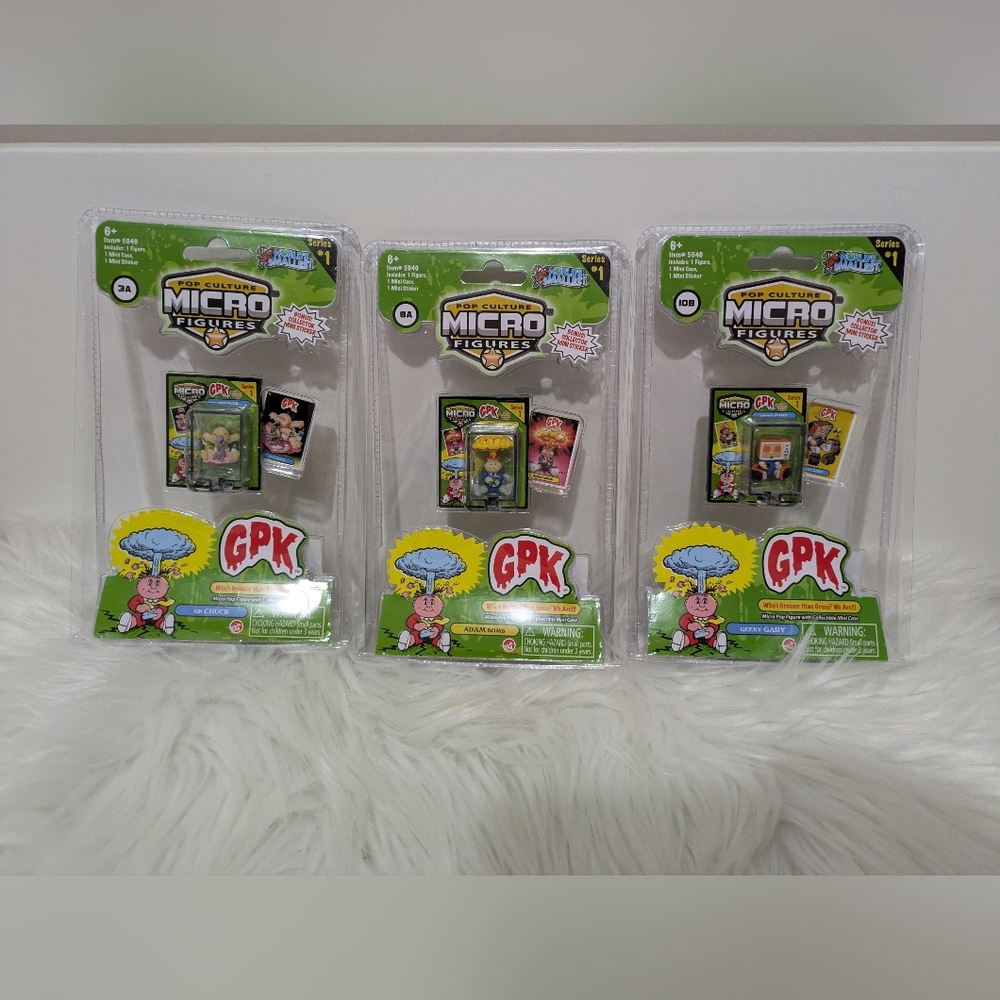 World's Smallest Micro Figures Garbage Pail Kids GPK Adam Bomb Geeky Gary Chuck